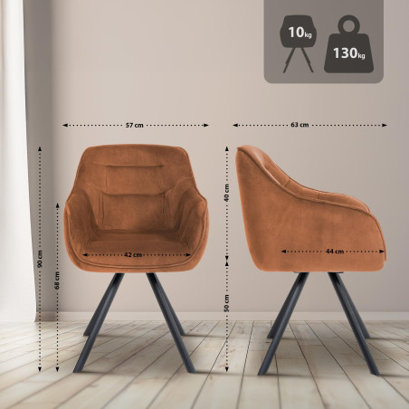 Poltrona Russell, velluto, caffè