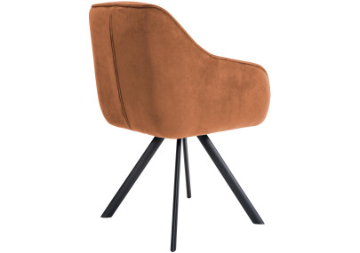 Fauteuil Russell, velours, café
