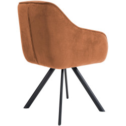 Fauteuil Russell, velours, café