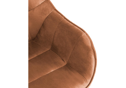 Fauteuil Russell, velours, café