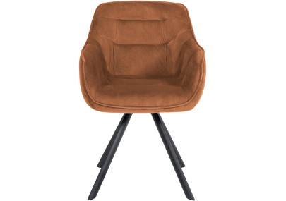 Fauteuil Russell, velours, café