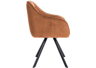 Fauteuil Russell, velours, café