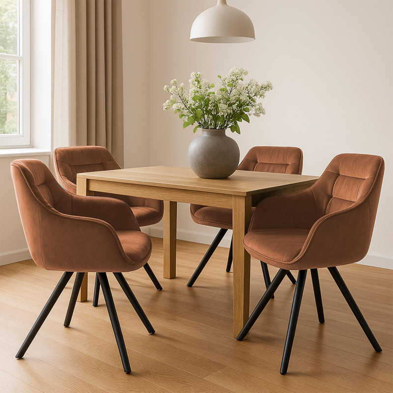 Poltrona Russell, velluto, caffè