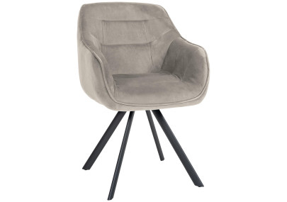 Fauteuil Russell, velours gris