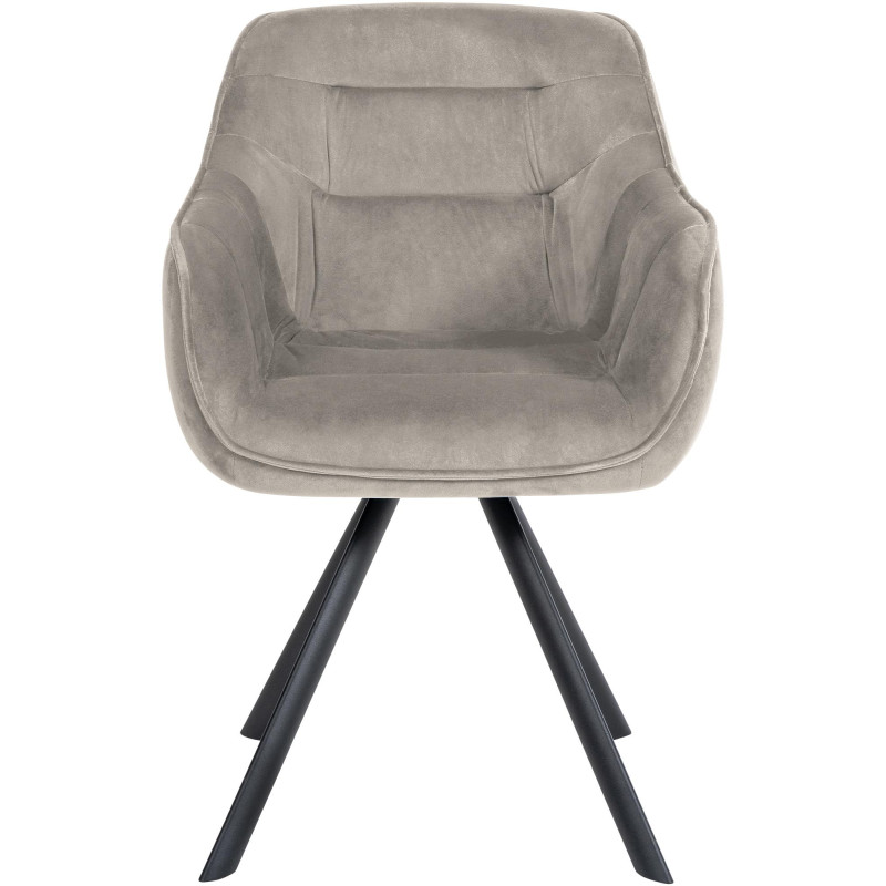 Fauteuil Russell, velours gris