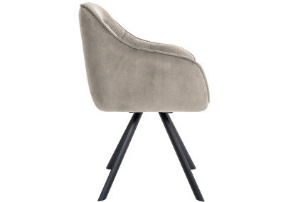 Fauteuil Russell, velours gris