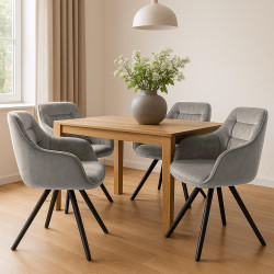 Fauteuil Russell, velours gris