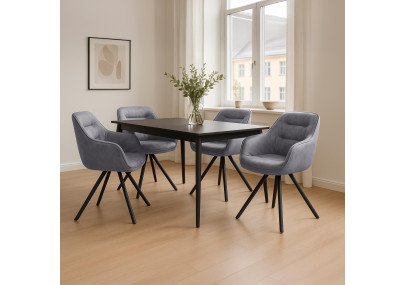 Sedia grigia vintage Russell