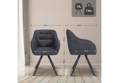 Chaise noire vintage Russell