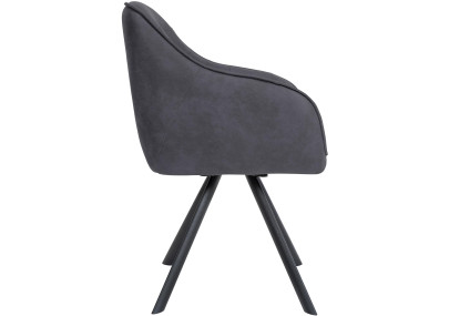 Chaise noire vintage Russell