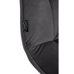 Sedia da pranzo Vermont, velluto, nero