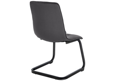 Chaise de salle à manger Vermont, velours, noire