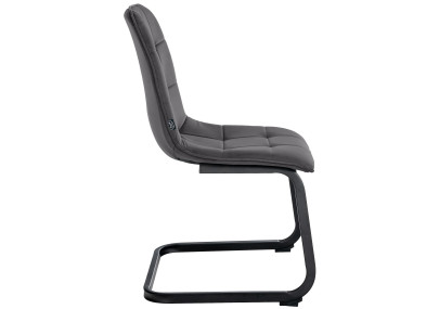 Chaise de salle à manger Vermont, velours, noire