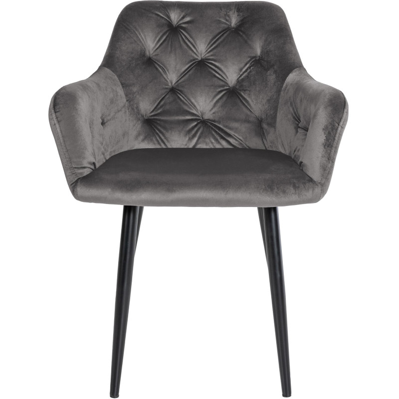 Stanley Silla de Comedor, Terciopelo, Gris Oscuro