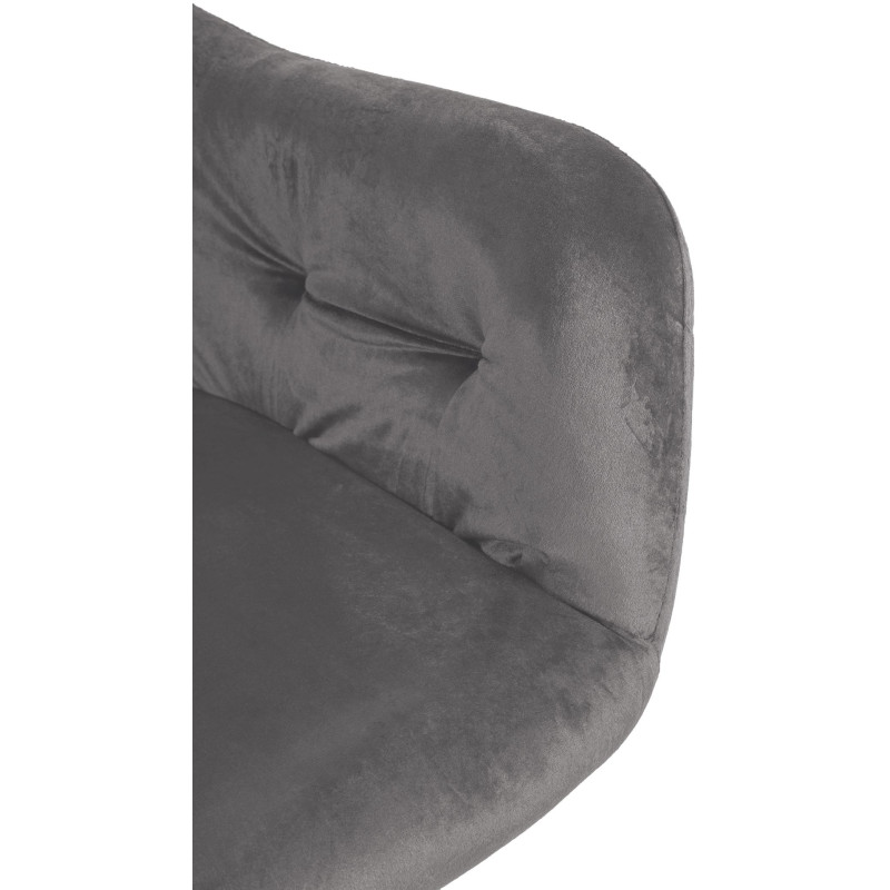 Stanley Silla de Comedor, Terciopelo, Gris Oscuro