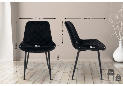 Ressorts de chaise en velours noir