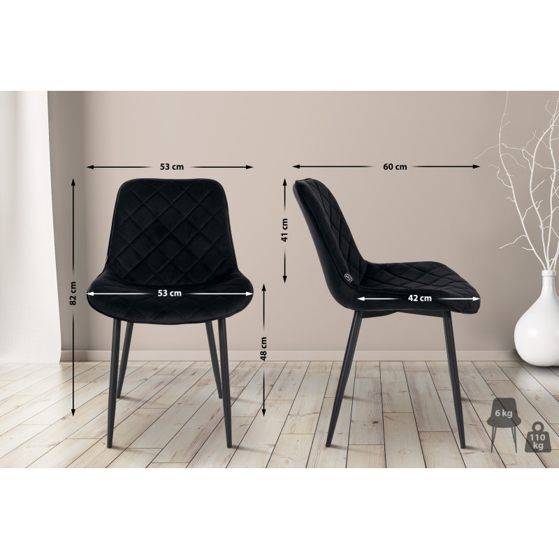 Resortes de silla de terciopelo negro