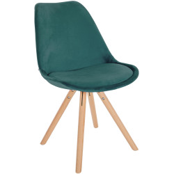 Fauteuil Sofia, en velours, rond, vert
