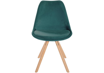 Fauteuil Sofia, en velours, rond, vert