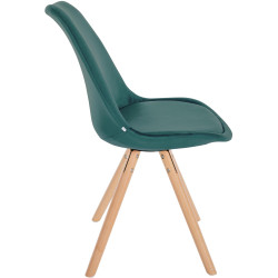 Fauteuil Sofia, en velours, rond, vert
