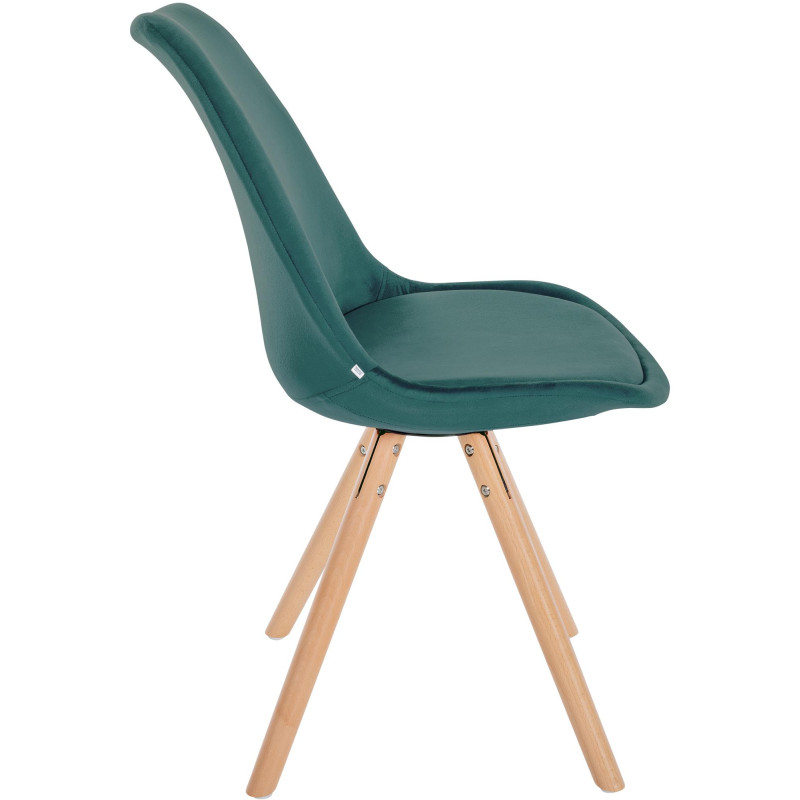 Fauteuil Sofia, en velours, rond, vert