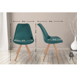 Fauteuil Sofia, en velours, rond, vert