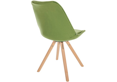 Fauteuil Sofia, en velours, rond, vert clair