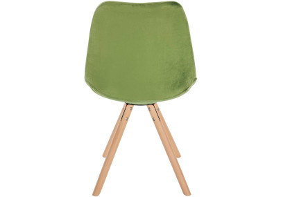 Fauteuil Sofia, en velours, rond, vert clair