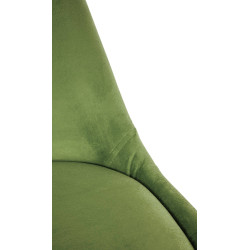 Fauteuil Sofia, en velours, rond, vert clair