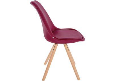 Fauteuil Sofia, velours, rond, bordeaux