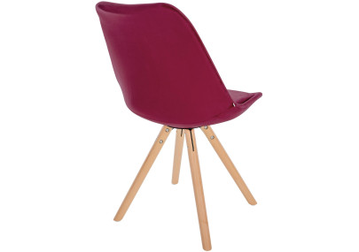 Fauteuil Sofia, velours, rond, bordeaux