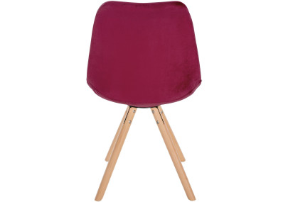 Fauteuil Sofia, velours, rond, bordeaux