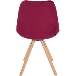 Fauteuil Sofia, velours, rond, bordeaux