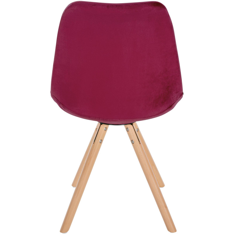 Fauteuil Sofia, velours, rond, bordeaux