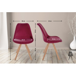 Poltrona Sofia, veludo, redonda, bordô