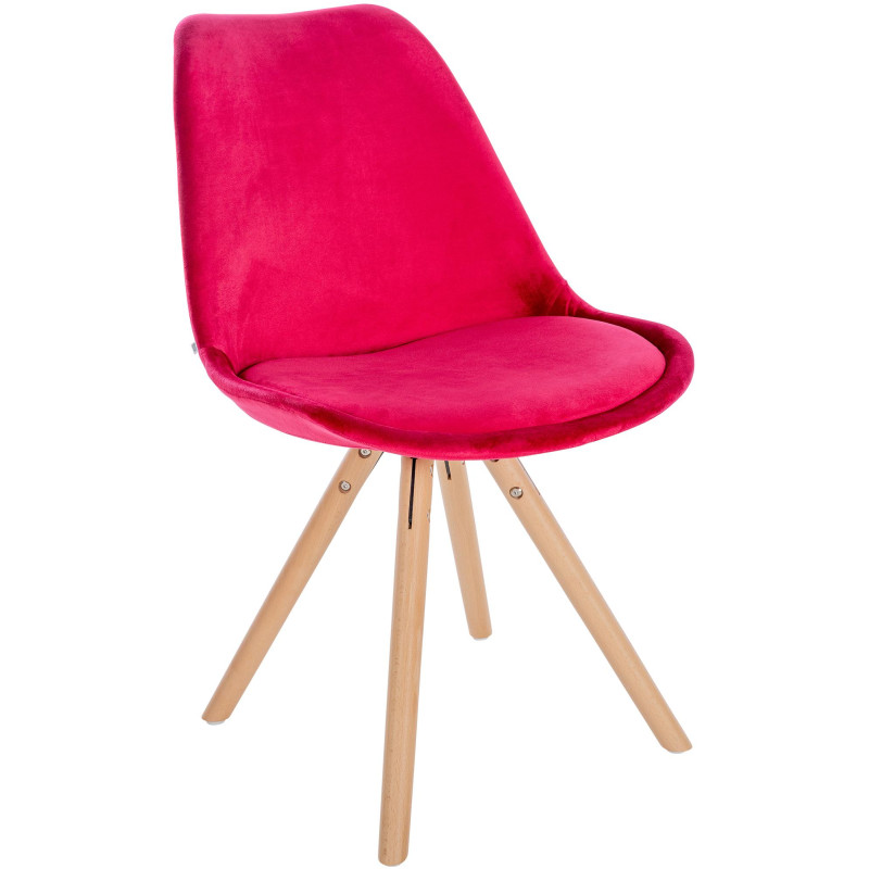 Fauteuil Sofia, en velours, rond, rouge