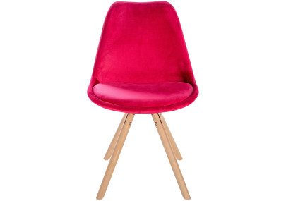 Fauteuil Sofia, en velours, rond, rouge