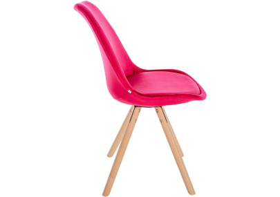 Fauteuil Sofia, en velours, rond, rouge