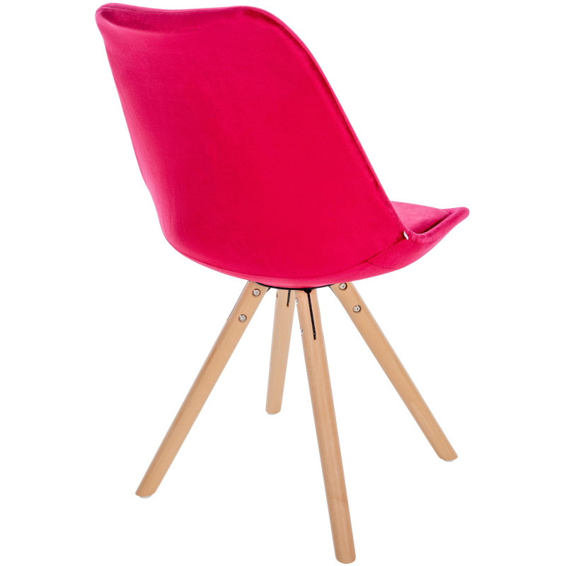 Fauteuil Sofia, en velours, rond, rouge