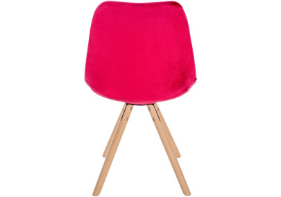 Fauteuil Sofia, en velours, rond, rouge