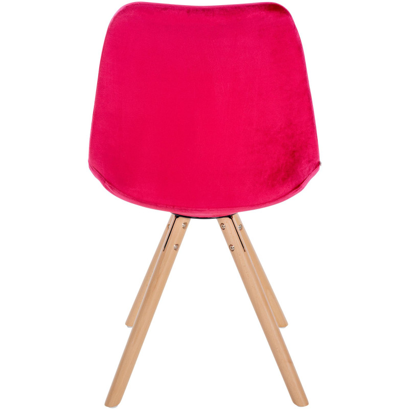Fauteuil Sofia, en velours, rond, rouge