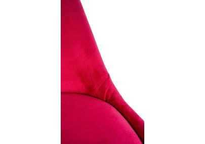 Fauteuil Sofia, en velours, rond, rouge