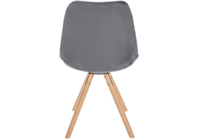 Sillón Sofía, de terciopelo, redondo, gris