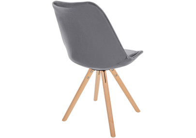 Sillón Sofía, de terciopelo, redondo, gris