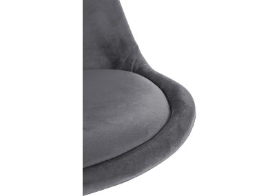 Fauteuil Sofia, en velours, rond, gris