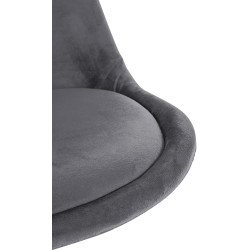 Sillón Sofía, de terciopelo, redondo, gris