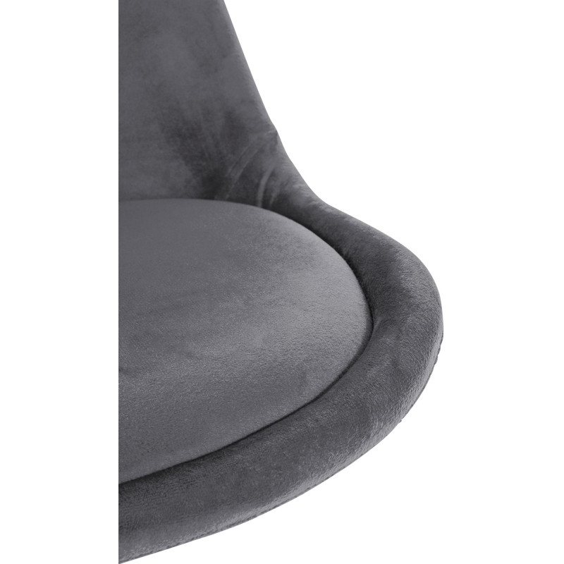 Fauteuil Sofia, en velours, rond, gris