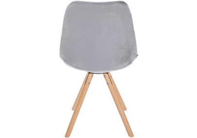 Fauteuil Sofia, velours, rond, gris clair