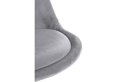 Fauteuil Sofia, velours, rond, gris clair