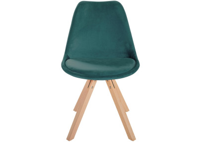 Fauteuil Sofia, velours, carré, vert